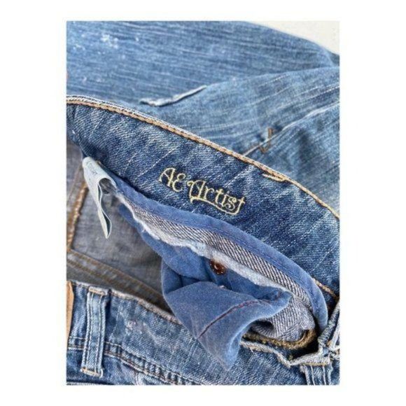 Vtg 90s American Eagle Jeans Super Low Rise Bootcut Distressed Sz 4P Hong Kong - Picture 4 of 14